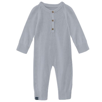 Boy's Kids' Bamboo Knitted Henley Romper - KICKEE