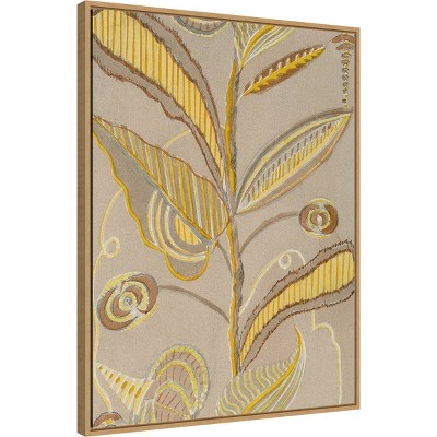 Large Abstract Yellow and Brown Canvas Wall Art