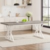 MAYEERTY Dining Table Wood Farmhouse 70.8 Kitchen Table for 6 People - 2 of 4