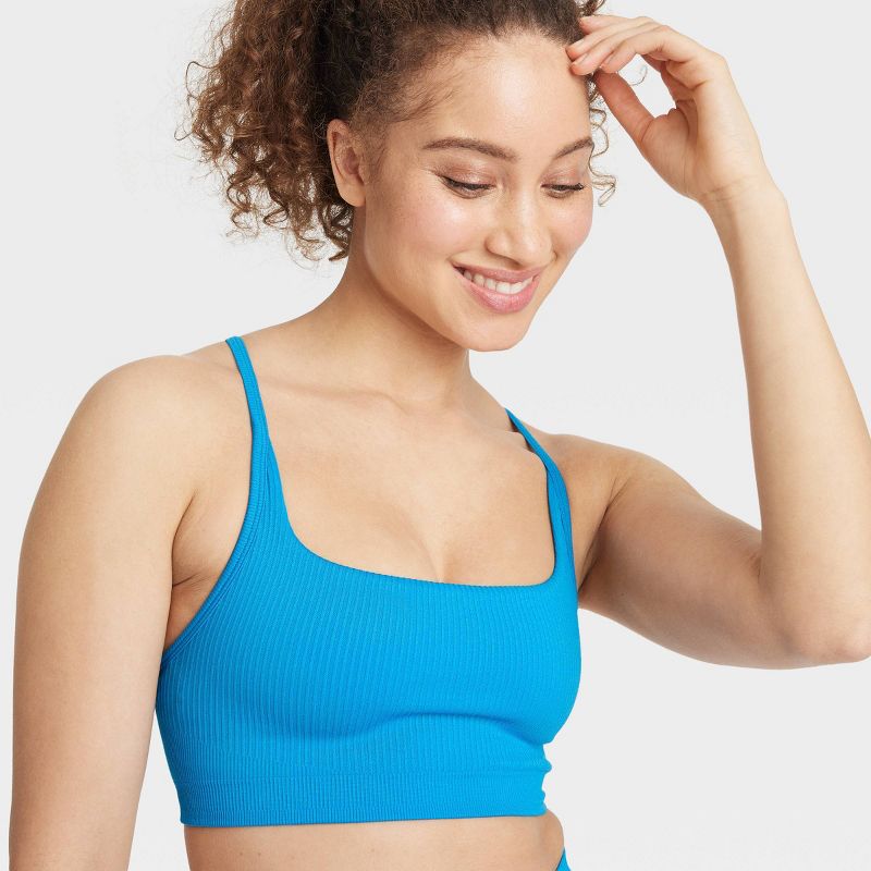 Women's Seamless Light Support Rib Sports Bra - All In Motion™, 5 of 7