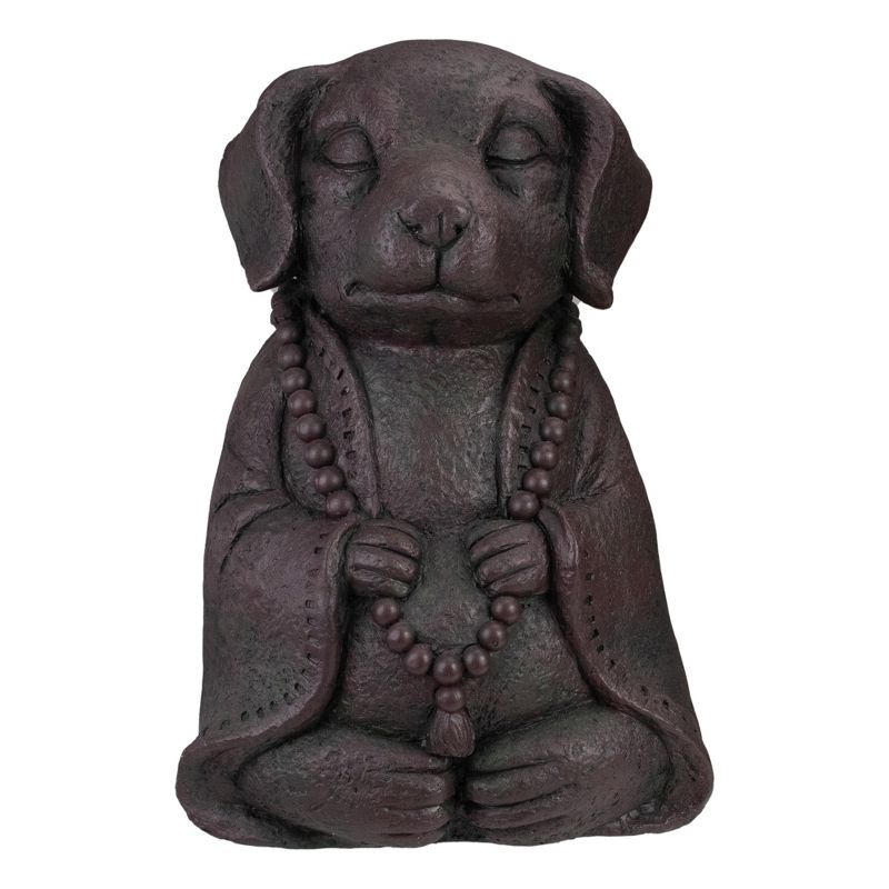Northlight 17" Dark Gray Meditating Buddha Dog Outdoor Garden Statue, 1 of 6