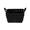 Racxily 2 Pack Medium Black Woven Rope Decorative Storage Basket - 3 of 4