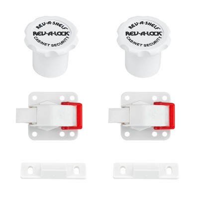 Image of Rev-A-Shelf RAL-101-1 Rev-A-Lock Magnetic Cabinet Security System Set to Child Proof Cabinet Drawers and Doors with 5 Locks and 2 Keys (2 Pack)