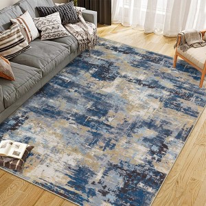 Area Rug Living Room Rug: Washable Modern Abstract Soft Thin Rug Indoor Floor No Slip Stain Resistant Carpet for Bedroom - 1 of 4
