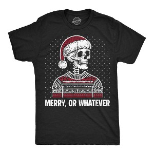 Mens Funny T Shirts Merry Or Whatever Sarcastic Christmas Party Graphic Novelty Tee For Men - Crazy Dog Men's T Shirt Gift For Christmas - 1 of 4