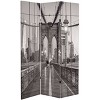 6' Double Sided New York Bridge Canvas Room Divider Gray - Oriental Furniture - 2 of 4