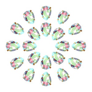Unique Bargains Glass Craft Embellishments Flat Back Four Claws Teardrop Gems 20 Pcs - 1 of 4