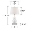 360 Lighting Jane Modern Double Gourd Table Lamps Set of 2 with Square Riser 26 1/2" High Ceramic White Drum Shade for Bedroom Living Room Bedside - 4 of 4