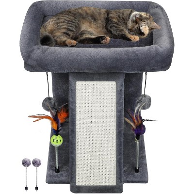 Cat Tree Tower with Cat Scratching Post for Indoor Cats, Activity Centre Climbing Tree with Scratching Board and Playful Toy Balls