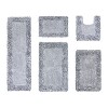 Shaggy Border Collection 5-Piece Bath Rug Set 100% Cotton Tufted Weave Ruffle Border Pattern Bathroom Rug for Machine Washable Bathmat - 2 of 4