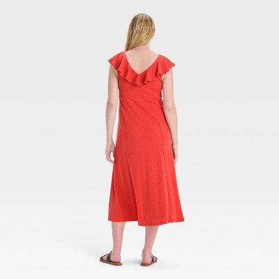 Flutter Short Sleeve Knit Midi Maternity Dress – Isabel Maternity by Ingrid