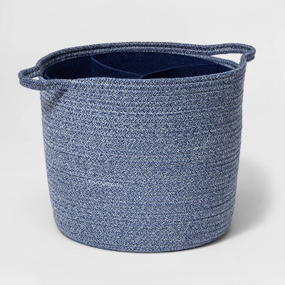 Coiled Rope Storage Bin with Felt Divider - Cloud Island™ Navy
