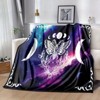 Lomsoe Purple Moon Phase & Moth Print Flannel Blanket - All Seasons Soft and Warm Throw Blanket for Bed, Napping, Camping, Travel, Office - 2 of 4
