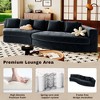 115.7" 4-Seater Chenille Modular Sofa Set, Curved Design Sofa Couch with 5 Pillows, No Assembly for Living Room & Bedroom - ModernLuxe - 4 of 4