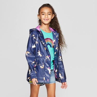 girls unicorn rain jacket