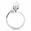 Slickblue Polished Stainless Steel Ring for Women with Clear CZ, Marquise Cut, Cuff Design, Size 5-10 - 2 of 4