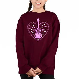 LA Pop Art It's A Love Story - Girl's Word Art Crewneck Sweatshirt - 1 of 4