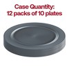 Smarty Had A Party 10" Matte Charcoal Gray Round Disposable Plastic Dinner Plates (120 Plates) - image 4 of 4