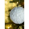 Gulches Set of 6 Exquisite 4" Cream Ruffle Ball Ornaments - Elegant Decorative Hanging Accents for Christmas Trees and Festive Celebrations - 3 of 4