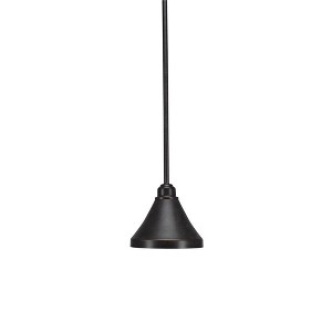 Toltec Lighting Blacksmith 1 - Light Pendant in  Dark Granite with 7" Dark Granite Cone Metal Shade Shade - 1 of 1