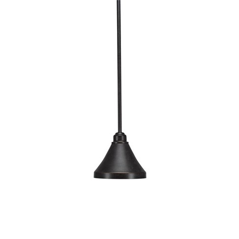 Toltec Lighting Blacksmith 1 - Light Pendant in  Dark Granite with 7" Dark Granite Cone Metal Shade Shade - image 1 of 1