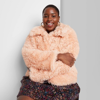 target pink faux fur jacket