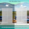 TOAOTBNBO Metal Privacy Screen with Stand, Decorative Privacy Fence Panels with Louver Pattern, Outdoor Privacy Screen for Balcony, White - 4 of 4