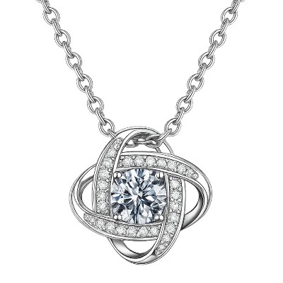 Women's Silver - Toned Copper Pendant Necklace with O - Link Chain