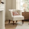 ORRD Tufted Accent Chair Sand Beige, Handcrafted Barrel Chair with High-Density Foam & Hardwood Frame for Living Room, Bedroom，Beige - 2 of 4