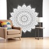 HomeRoots 92" X 84" Black And White Mandala Cotton Hanging Tapestry - 2 of 4