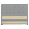 Polibi Full‑Size Murphy Bed with Rattan Front & Hidden Drawer Storage - 4 of 4