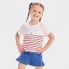 Toddler Girls' Americana Striped Shirt & Shorts Set - Cat & Jack™ - 3 of 4