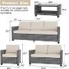 Garvee 5 Piece Outdoor Patio Furniture Sets, Wicker Conversation Set for Porch Deck, Rattan Sofa Chair with Cushion - 4 of 4