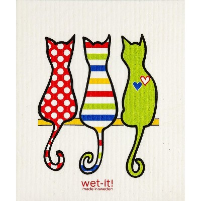 Wet It Dishcloth, Cat Lover Multi-Color; Clm