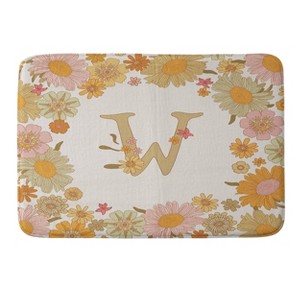 Deny Designs Iveta Abolina Retro Florals 70s Memory Foam Bath Mat Cream - 1 of 4