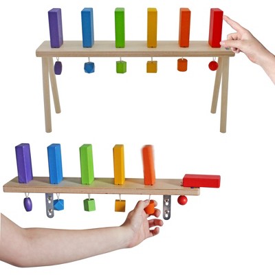 Meavia Wooden Falling Domino Wall / Stand; Colorful Toppling Domino ...