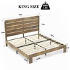 Zevemomo King Bed Frame,King Size Heavy Duty Platform Bed Frames,King Bed Frame with Wood Headboard&Footboard, Noise Free,No Box Spring Needed,Brown - 4 of 4