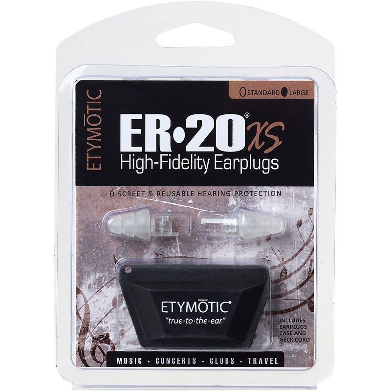 Etymotic Research ER20XS Earplug Large Fit - Clear Stem/White Tip in Clamshell, 4 of 5