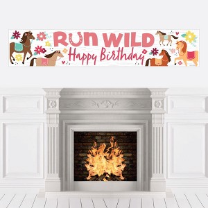 Big Dot of Happiness Run Wild Horses - Happy Birthday Pony Decorations Party Banner - 1 of 4