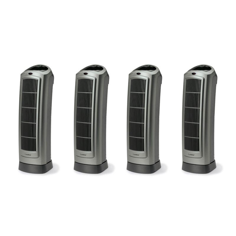 Lasko 1500W Portable Oscillating Ceramic Heater Tower w/ Digital Display, 4 Pack, 1 of 7