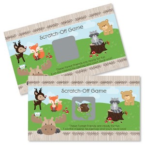 Big Dot of Happiness Woodland Creatures - Baby Shower or Birthday Party Game Scratch Off Cards - 22 Count - 1 of 4