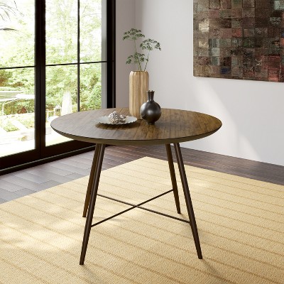 Forest Hill Round Dining Table Wood Brown - Hillsdale Furniture: Mid-Century, 4-Point Leg, Seats 4