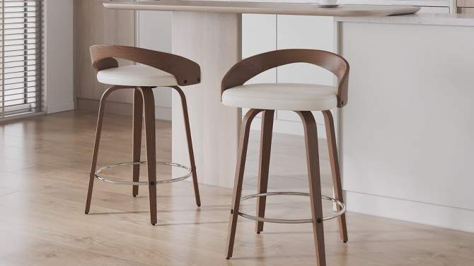 Set of 2 Grotto Counter Height Barstools Natural/Black/Brown - LumiSource, 2 of 11, play video