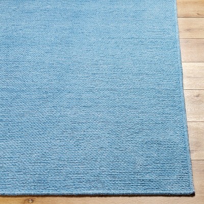 Tobey Pale Blue Washable Chenille Area Rug 5'3" x 7'
