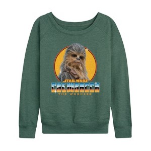 Women's - Star Wars - Chewbacca Lightweight French Terry Wide Neck Long Sleeve Shirt - 1 of 4