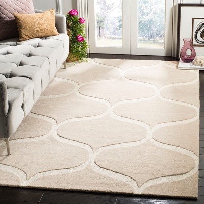 Handmade Light Beige/Ivory Wool Tufted Area Rug 3' x 5'