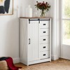 VANIRROR 5-Drawer Dresser with Sliding Barn Door – Farmhouse Modern Tall Storage Cabinet for Bedroom, Hallway, Living Room, Kids Room - 2 of 3