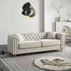 86'' Fabric Upholstered Tufted Sofa with Gold Details and 2 Pillows, Luxury Modern Style for Living Room - 3 of 4