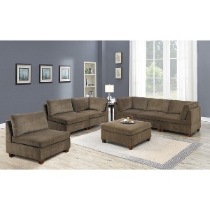 NicBex Modular Sectional 6pc Set L-Shaped Modular Sofa Bed Modern Including Couch 2x Corner Wedge 2x Armless Chairs and 2x Ottomans - 1 of 4