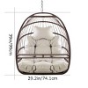 Indoor Or Outdoor Hammock Egg Basket Chair,Hanging Chair With Cushion And Metal Frame,Woven Rattan Patio Lounge Hammock Chair-Coolbibila - 4 of 4